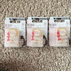 Invisibobble Disney Princess Belle Hair Ties 3 Pack Bundle Gold Clear Rose Crown